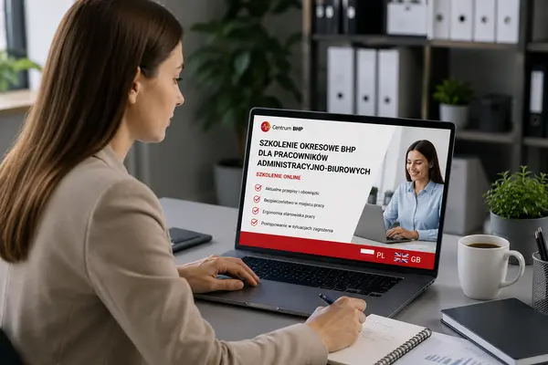 Szkolenie okresowe BHP online dla pracowników administracyjno-biurowych [PL, GB]